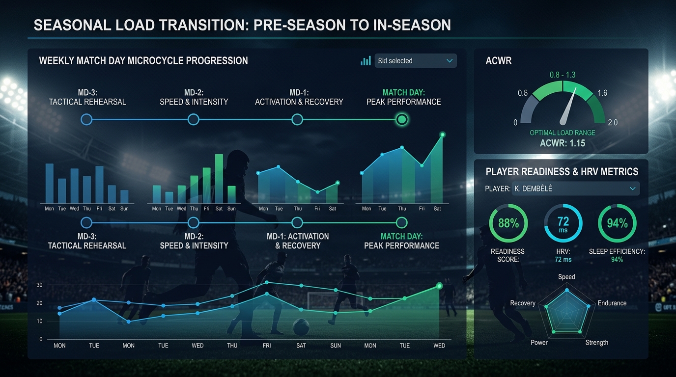 De Pretemporada a Competición: Cómo Adaptar el Control de Carga al Iniciar la Liga De Pretemporada a Competición: Cómo Adaptar el Control de Carga al Iniciar la Liga